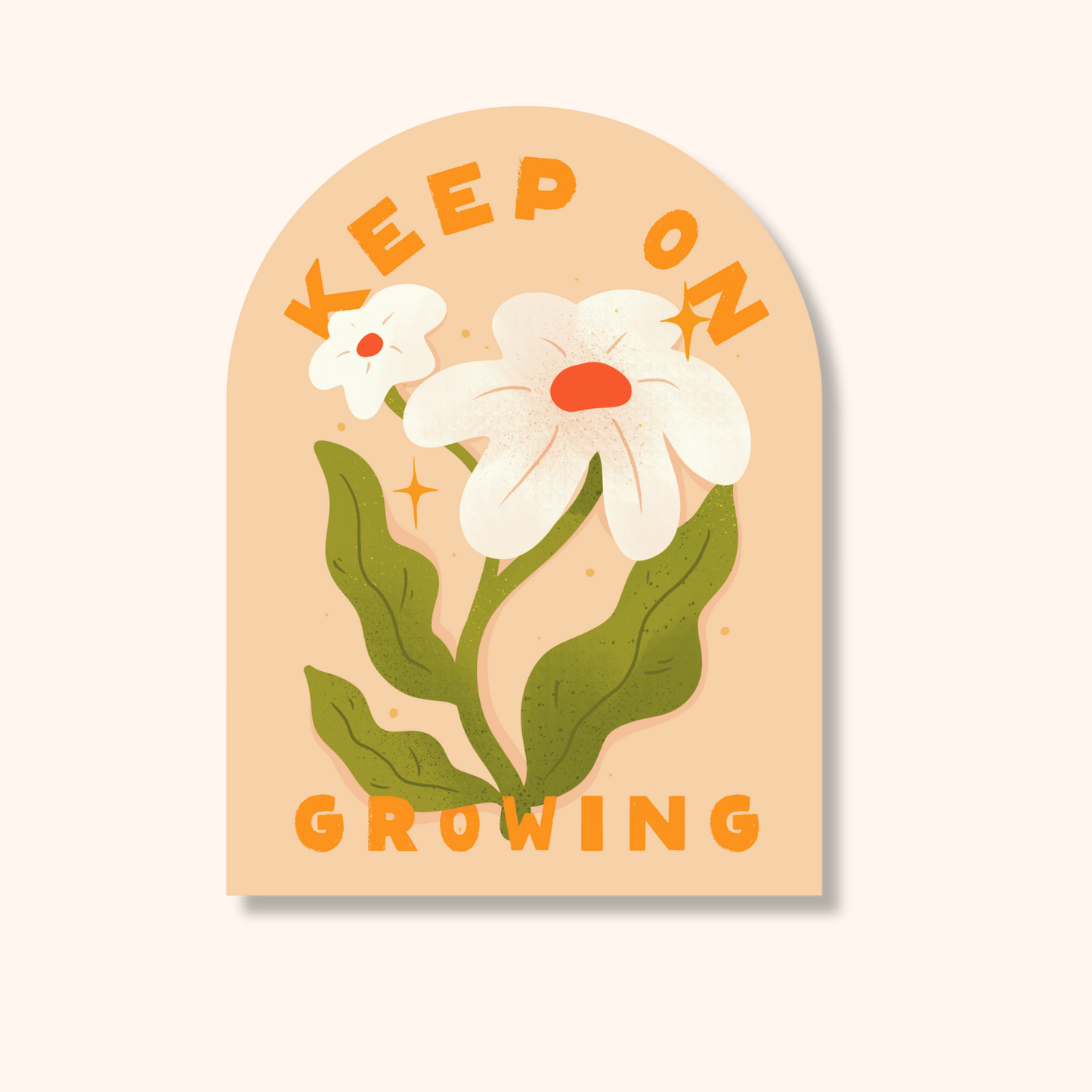 Keep on Growing Sticker | White Daisy Motivational Vinyl Die Cut Sticker
