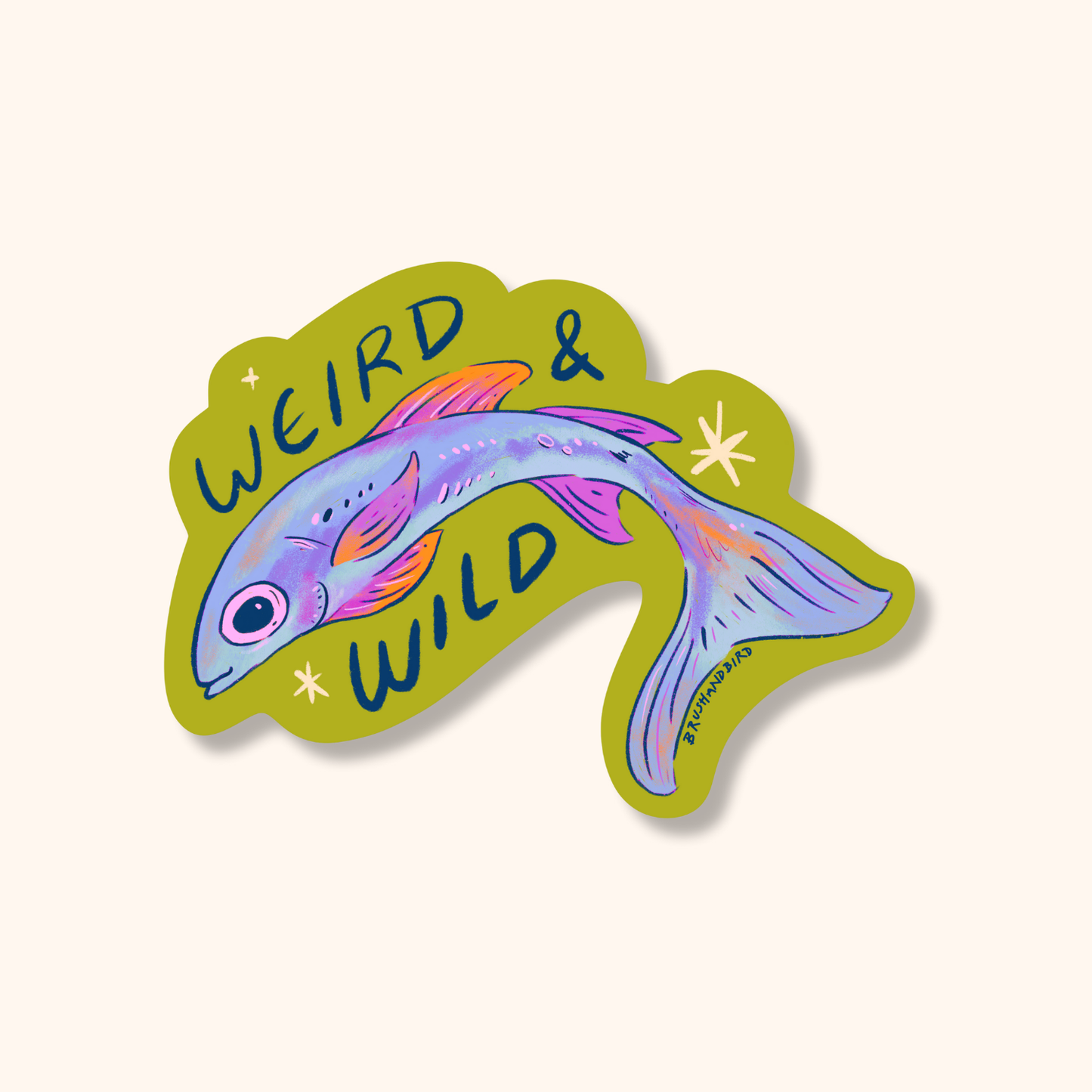 Colourful Fish Sticker | Weird and Wild Fish Vinyl Die Cut Sticker