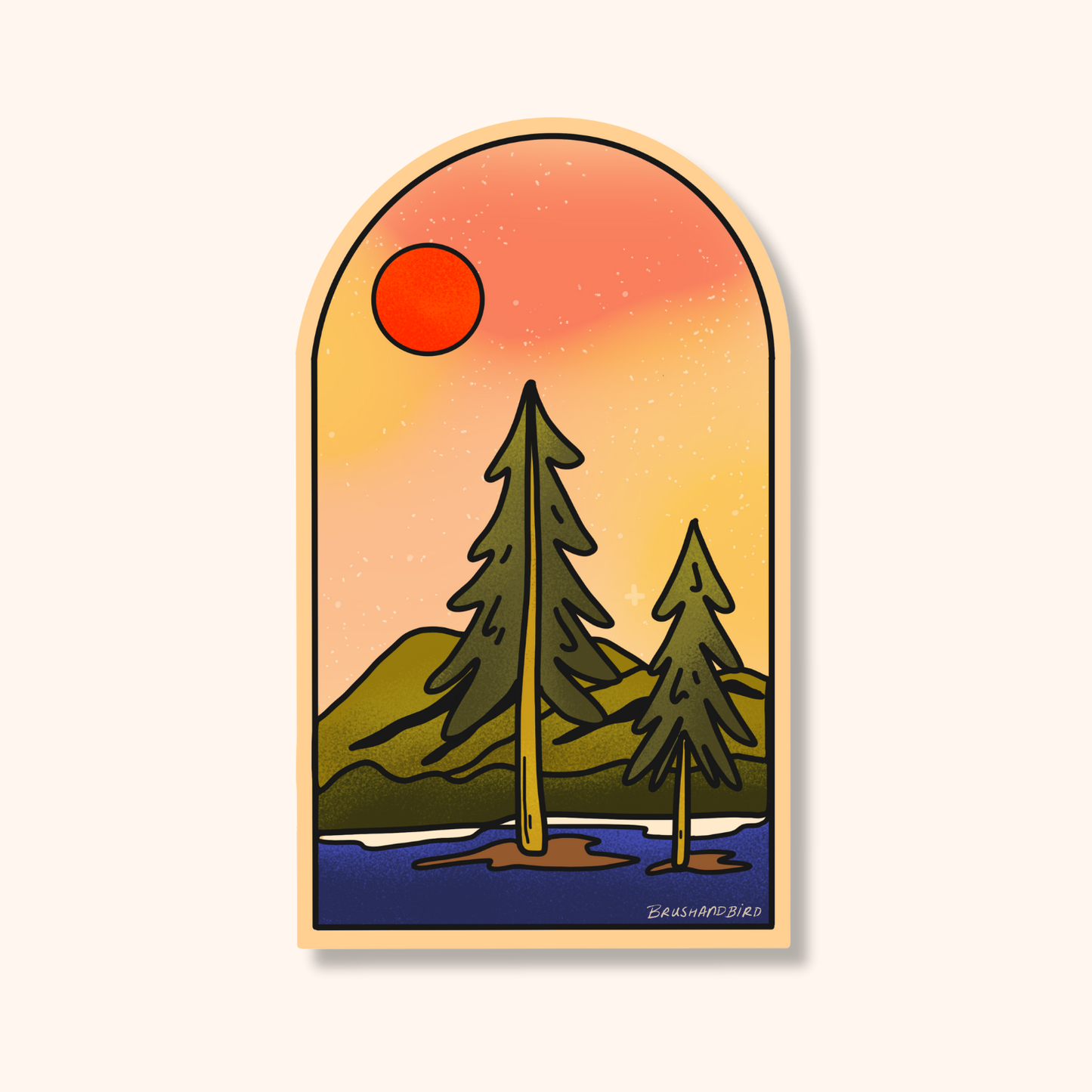 Wild Pines Sticker | Nature Lover Gift, Outdoorsy Vinyl Waterproof Die Cut Sticker