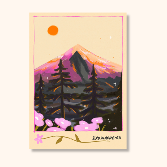 Sun Mountain Vinyl Sticker | Illustrated Outdoorsy Sticker