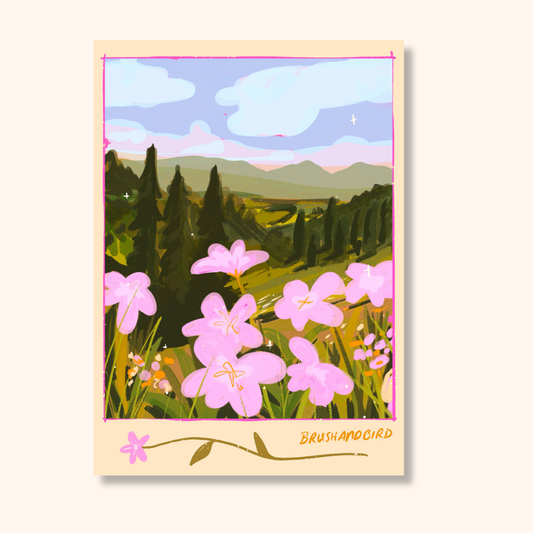 Mountain Meadow Flowers Sticker | Illustrated Vinyl Diecut Sticker