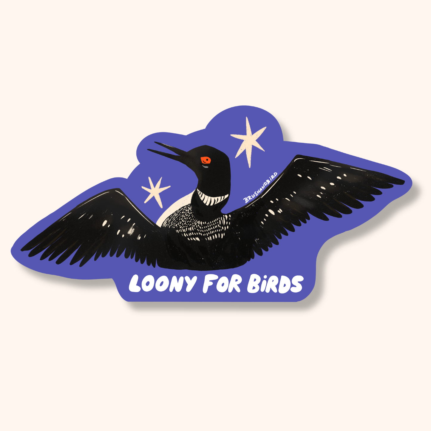 Loony for Birds Sticker | Common Loon Illustration | Vinyl Decal