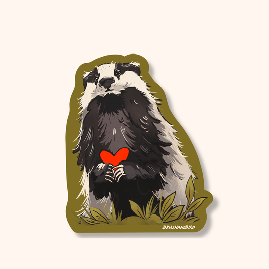 Cute Badger Sticker | Waterproof Wildlife Vinyl Decal