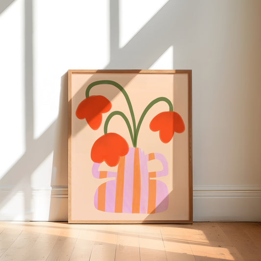 Flower Pot Tulip Illustration | 8"x10" Art Print