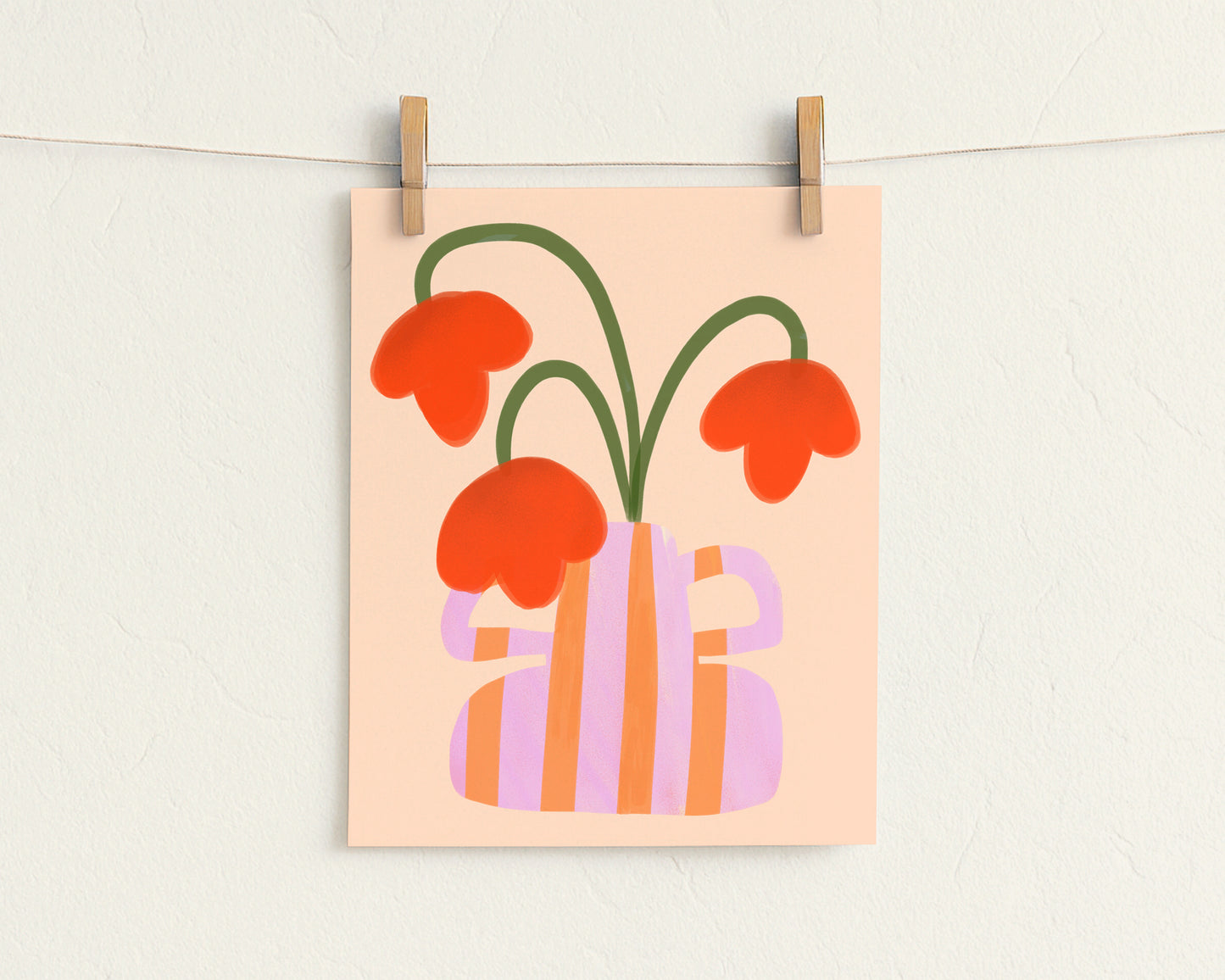 Flower Pot Tulip Illustration | 8"x10" Art Print