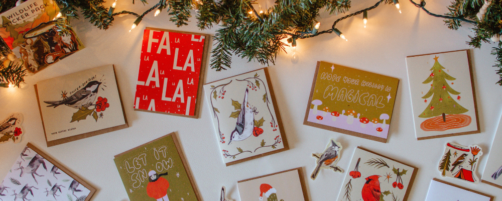 Mushroom Christmas Tree | Mushroom Blank Holiday Card