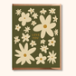Love You Valentine's Day Card | Olive Green Flower Pattern Greeting Card