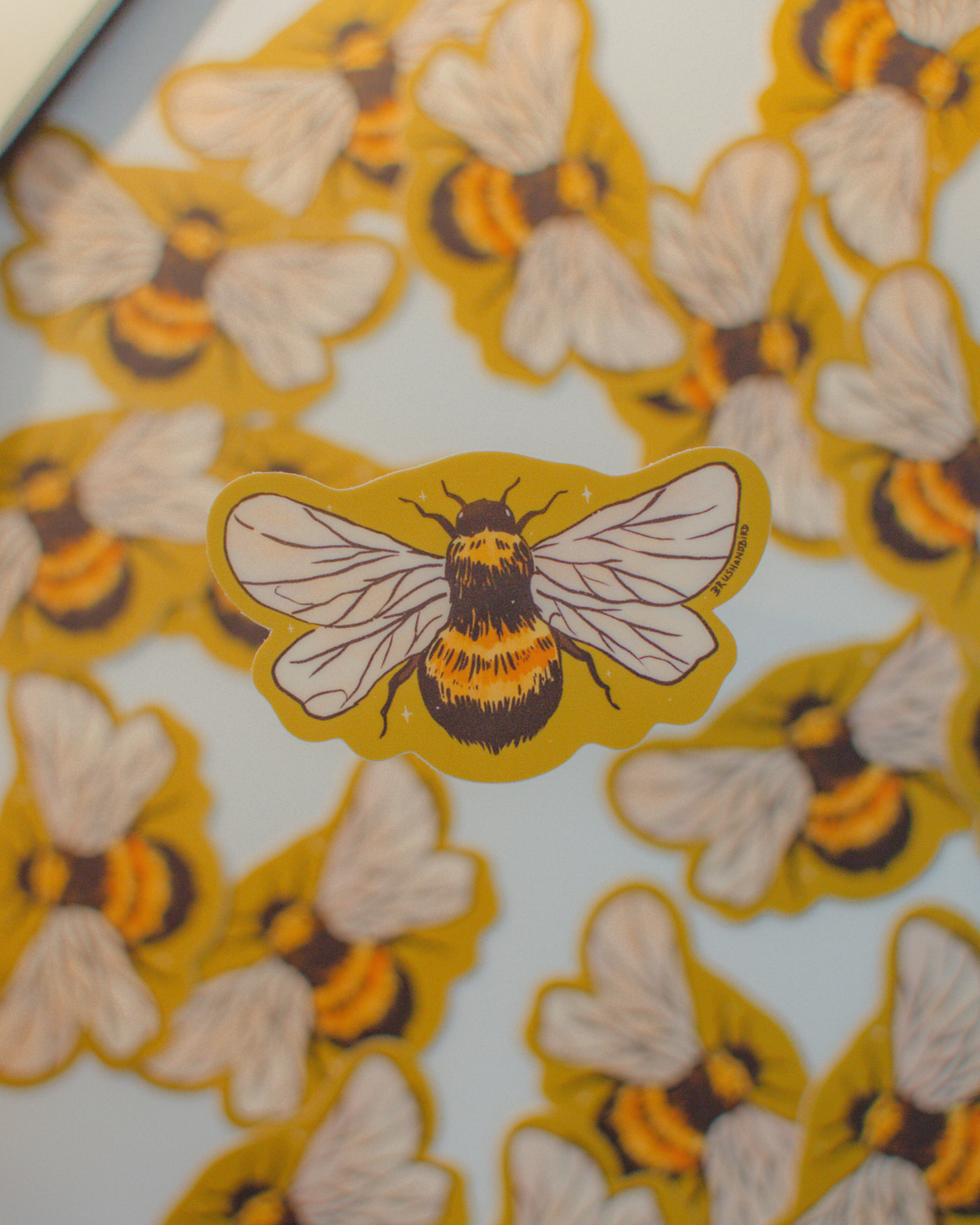 Bumblebee Sticker | Hand-drawn Bee Vinyl Die Cut Sticker
