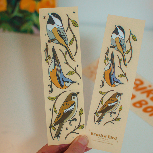 Canadian Birds Bookmark | Illustrated Backyard Bird Design