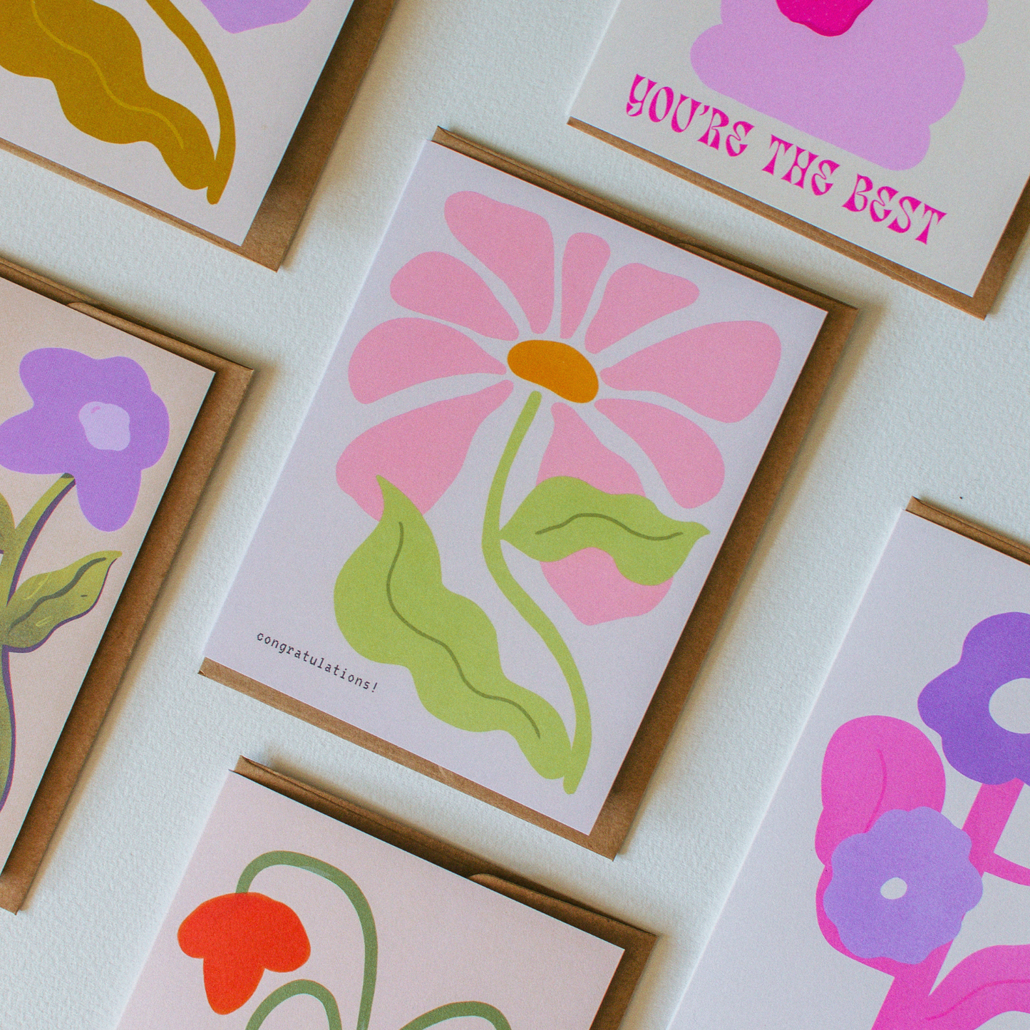 Congratulations Card | Pink Flower Greeting Card