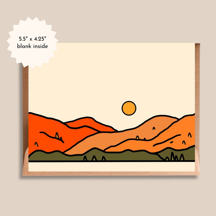 Fall Landscape Card | Autumn Colours, Thanksgiving Greeting Card