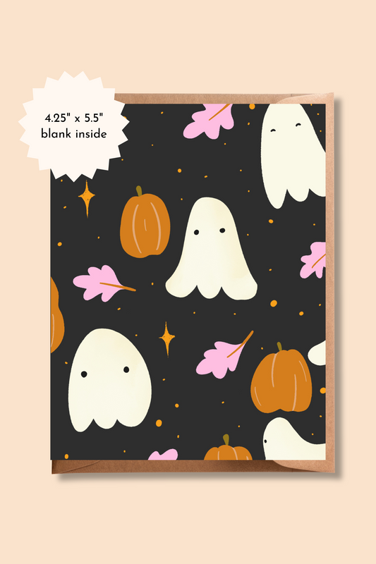 Ghost Pattern Card | Halloween Greeting Card