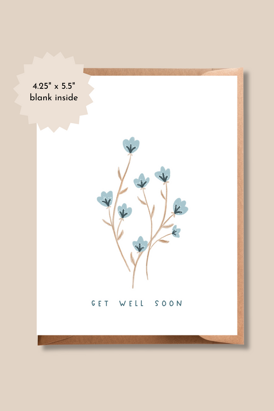 Get Well Soon Card | Small Flower Bouquet Greeting Card