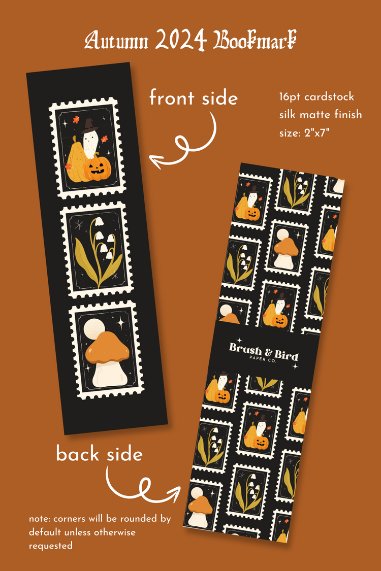 Autumn Bookmark | Halloween, Fall 2024 Bookmark