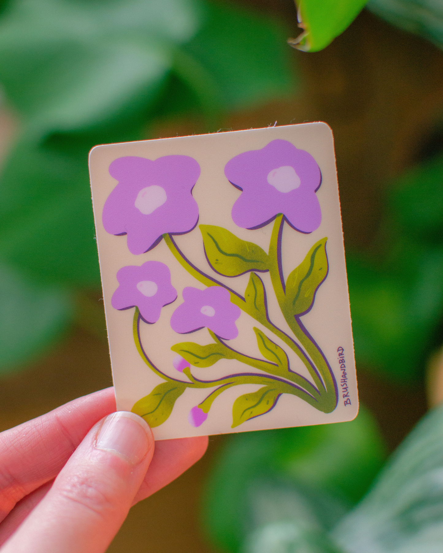 Purple Flower Vinyl Sticker | Modern Floral Illustration