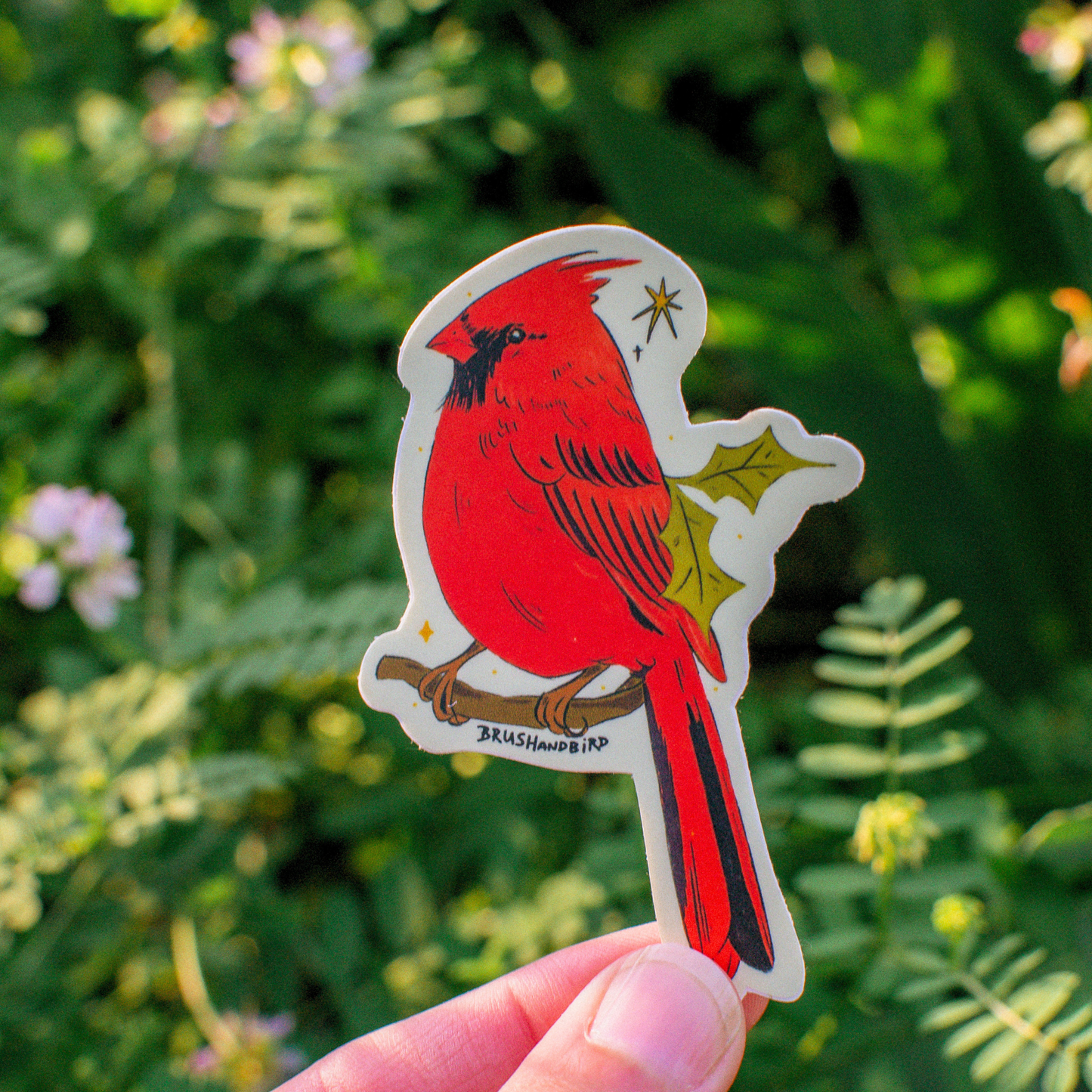 Northern Cardinal Sticker | Waterproof Bird Vinyl Decal