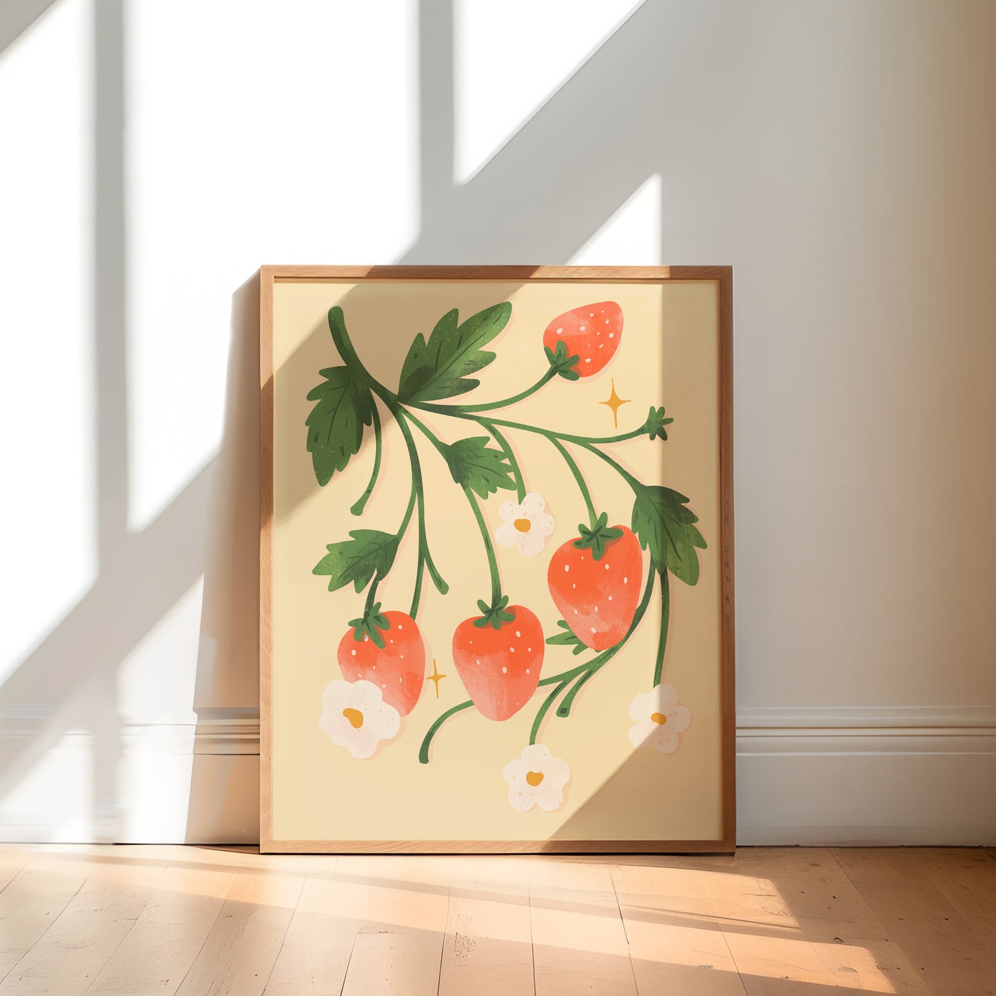 Wild Strawberry Plant Poster | Spring Decor Wall Art Print