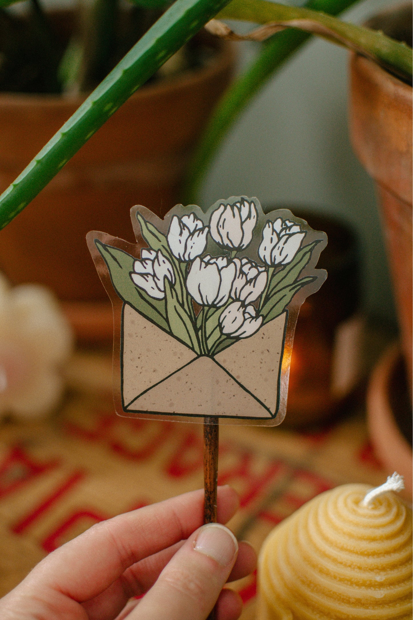 Cottagecore Tulip Envelope Sticker