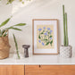 Blue Daisy Wildflower Poster | Spring Home Decor Wall Art Print