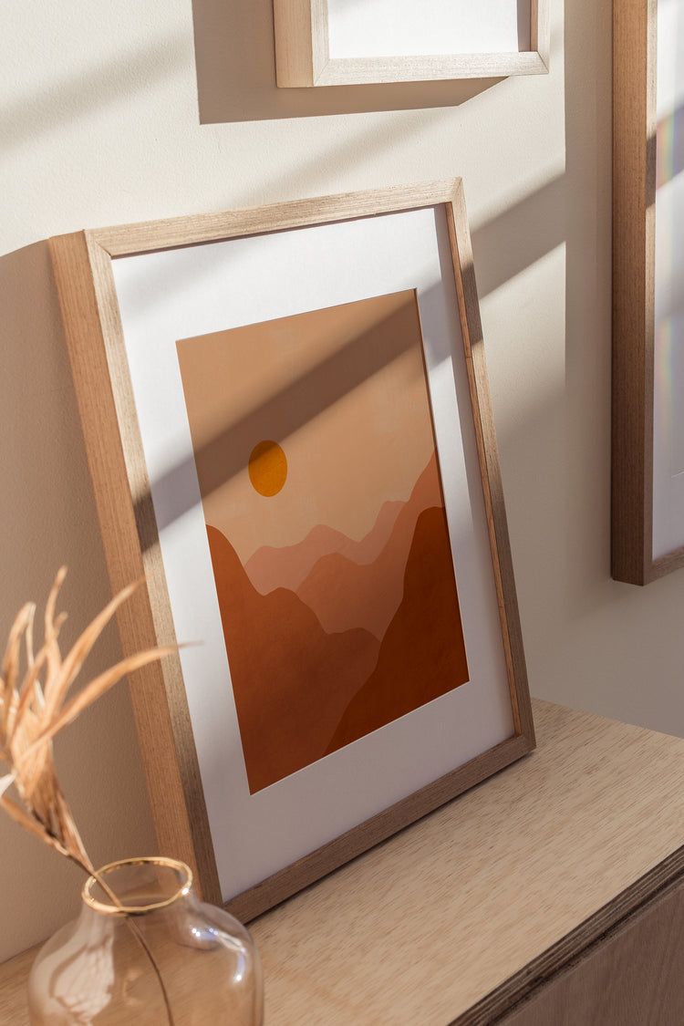 Boho Desert Sunset Art Print | Boho Home Decor