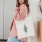 Lavender Bouquet Tote Bag | Floral Design Line Art Tote Bag