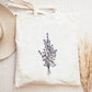 Lavender Bouquet Tote Bag | Floral Design Line Art Tote Bag